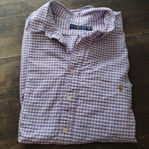 Purple gingham men's 3XLT Ralph Lauren button down